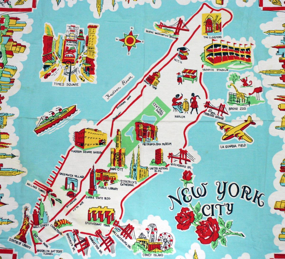 NYC attraction map - Map of New York showing tourist attractions (New