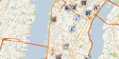 New York City tourist map - NYC sites map (New York - USA)