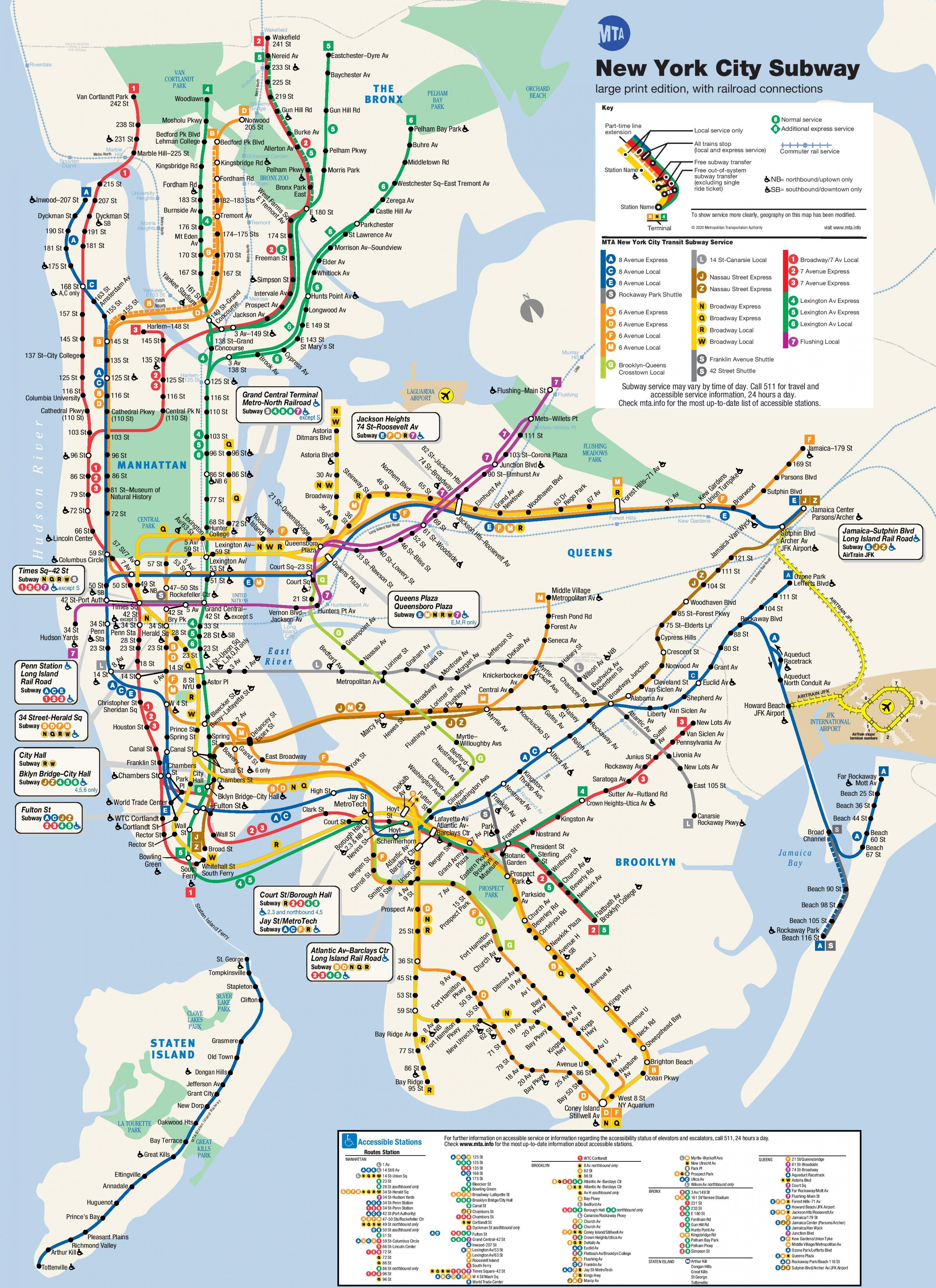 Mta Subway Map New York Mta Subway Map New York Usa