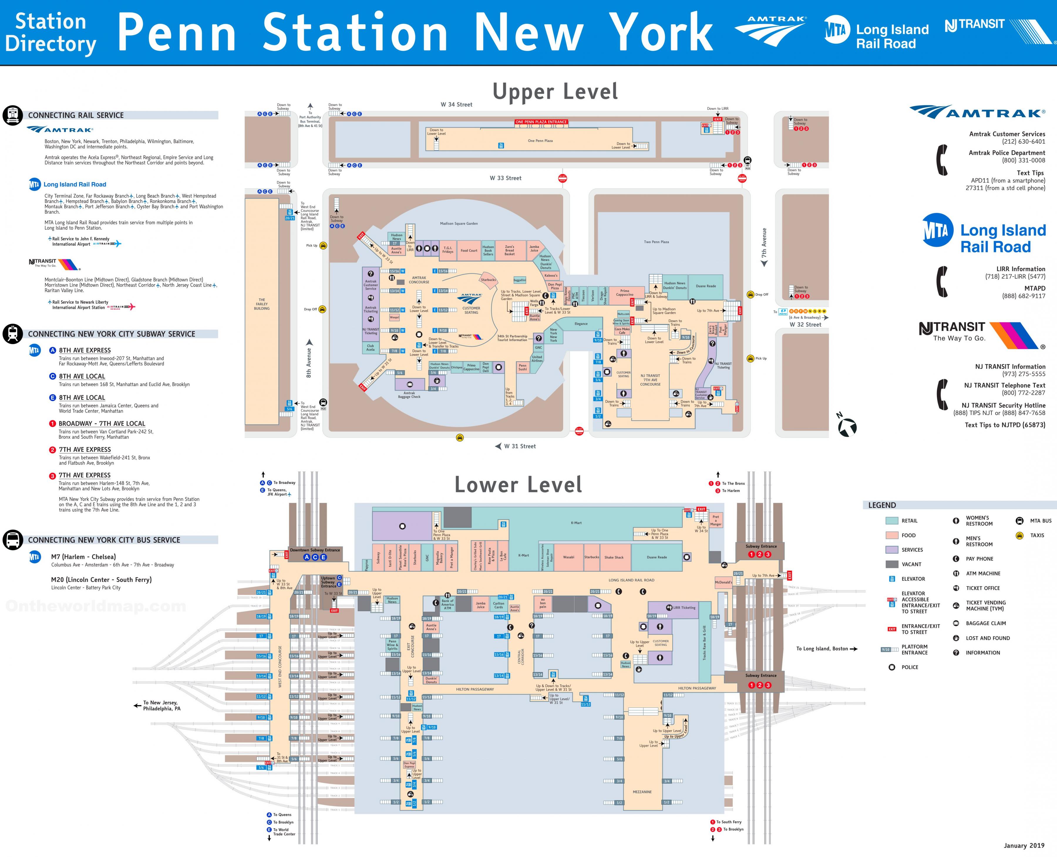 Penn Station Nyc Map Map Of Penn Station Nyc New York Usa