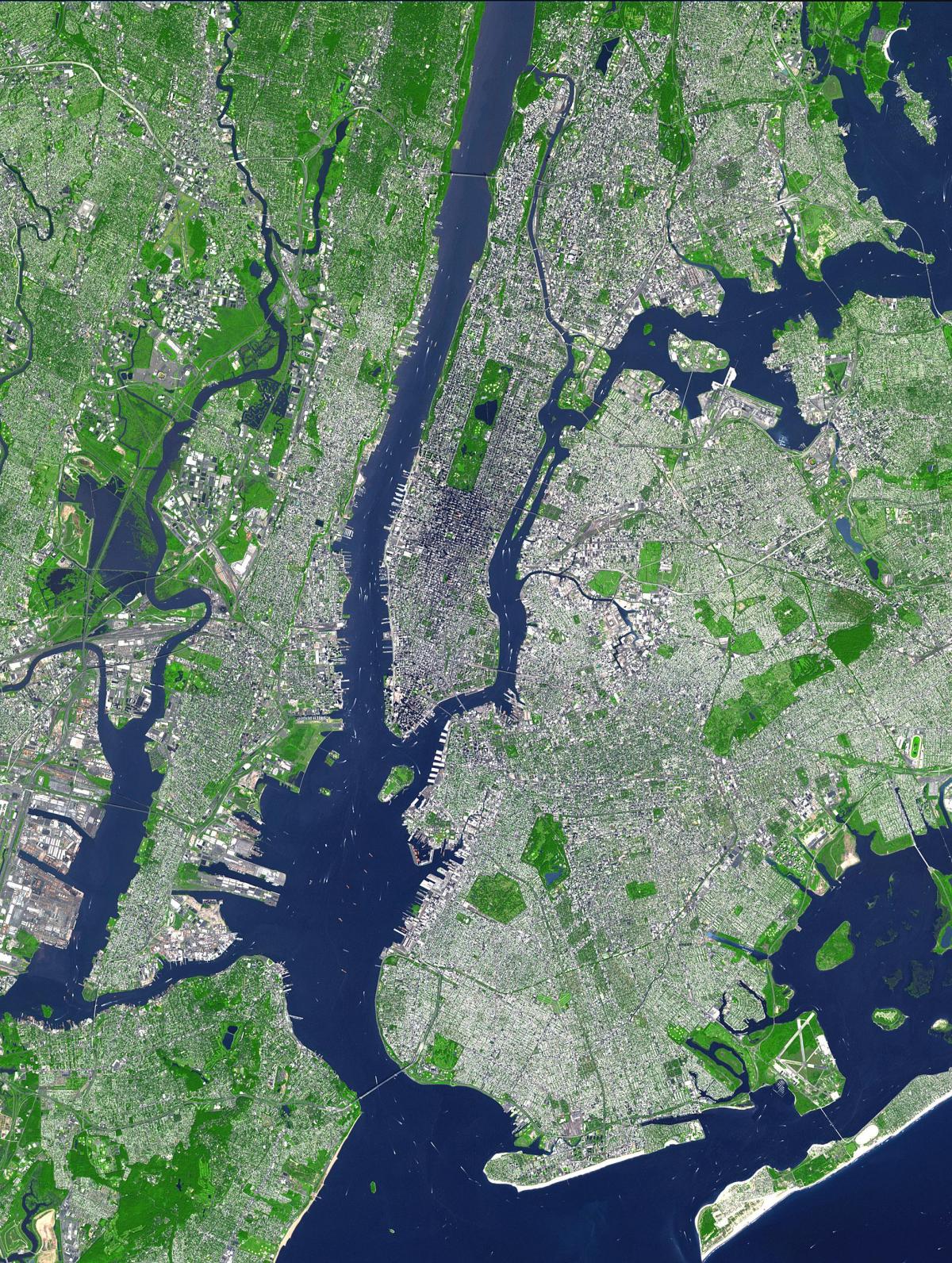 map of aerial New York City