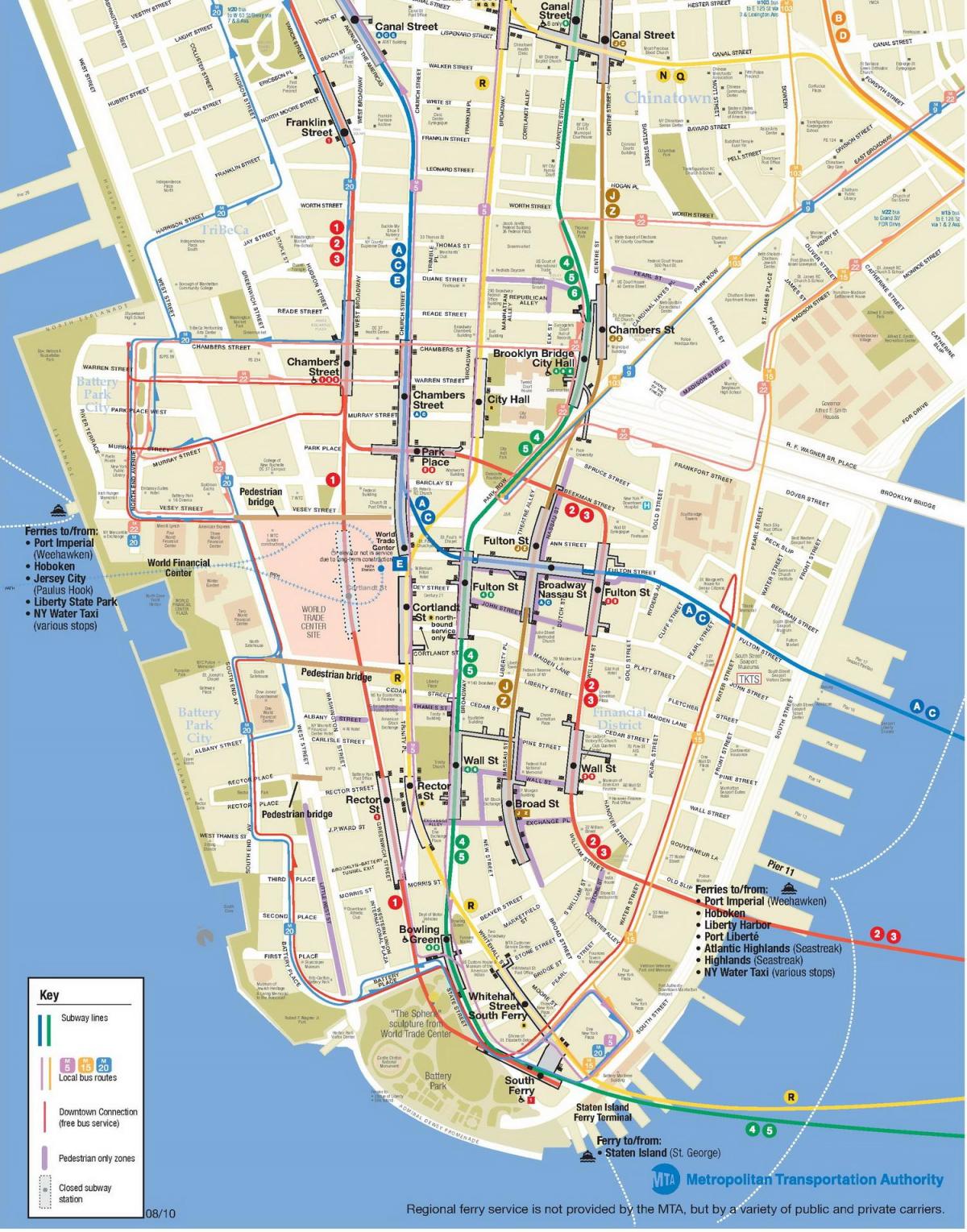 printable map of downtown New York City