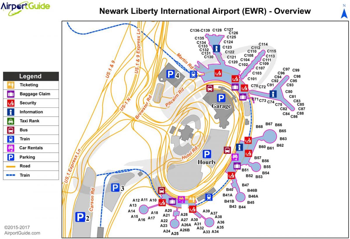 New York EWR airport map