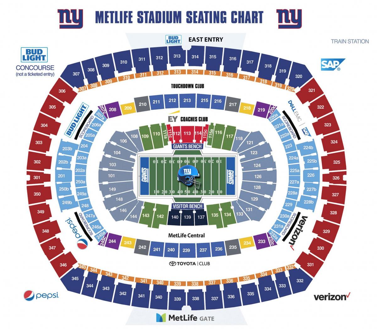 New York Giants stadium map