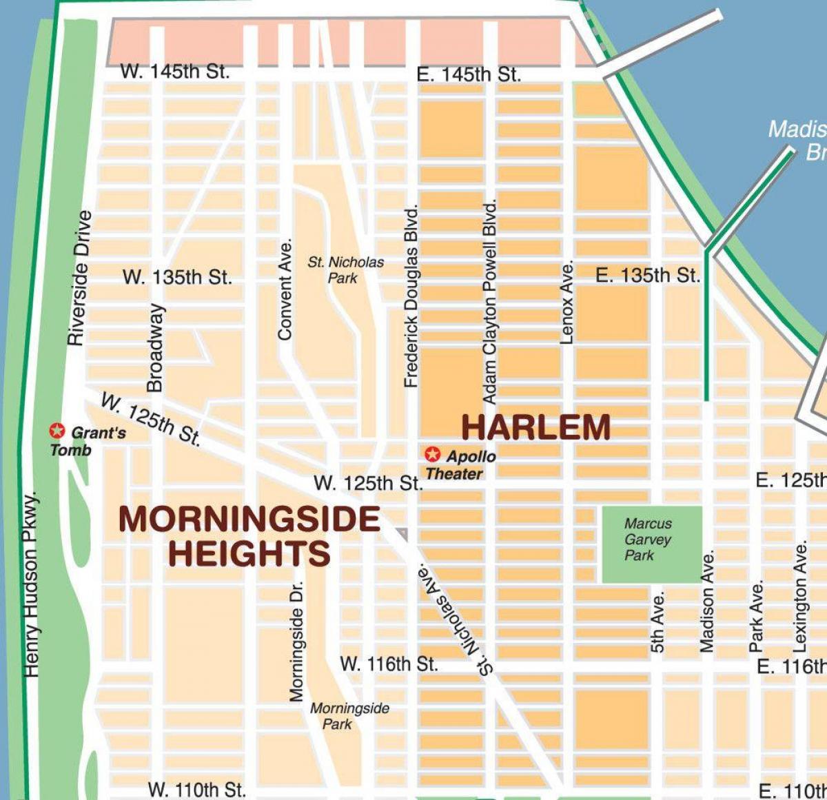 Harlem Map NYC Map Of Harlem New York New York USA   Harlem Map Nyc 