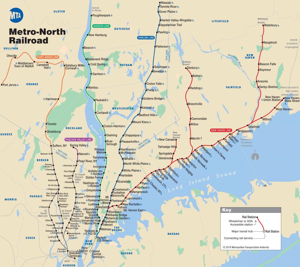New York metro north map