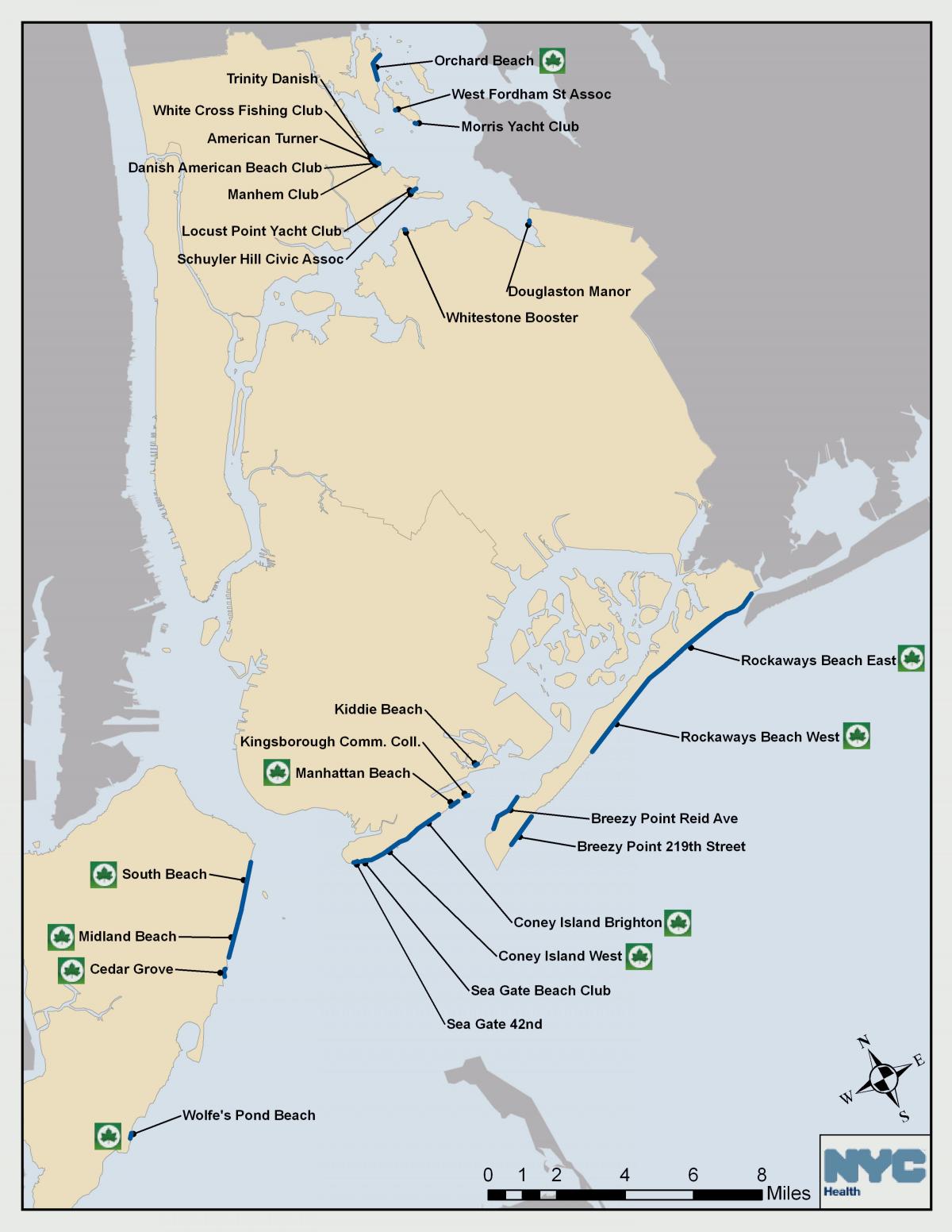 New York City beaches map
