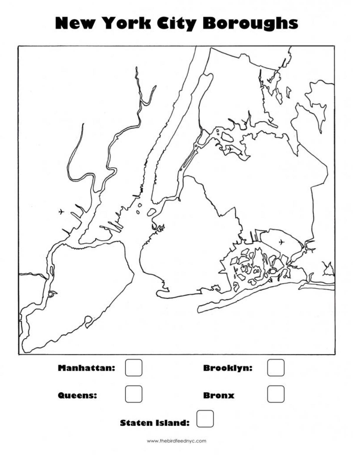 blank map of New York City