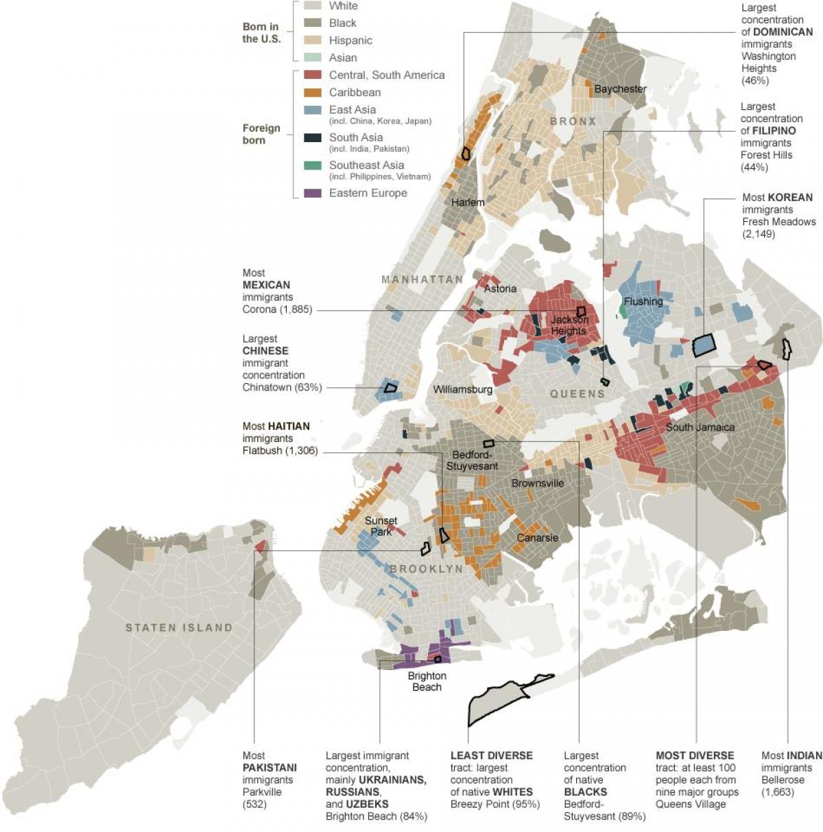 New York City ethnicity map