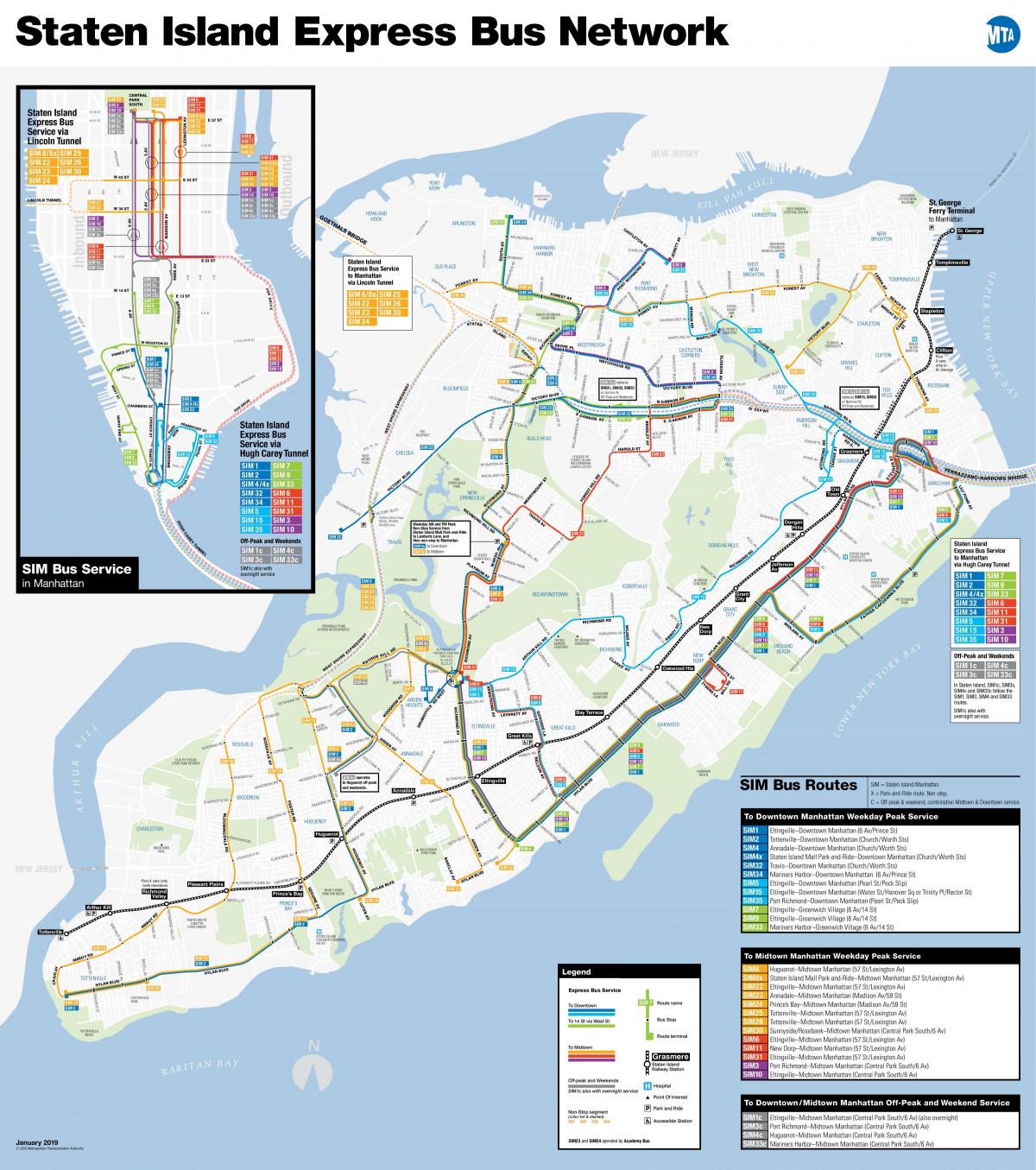 MTA express bus map