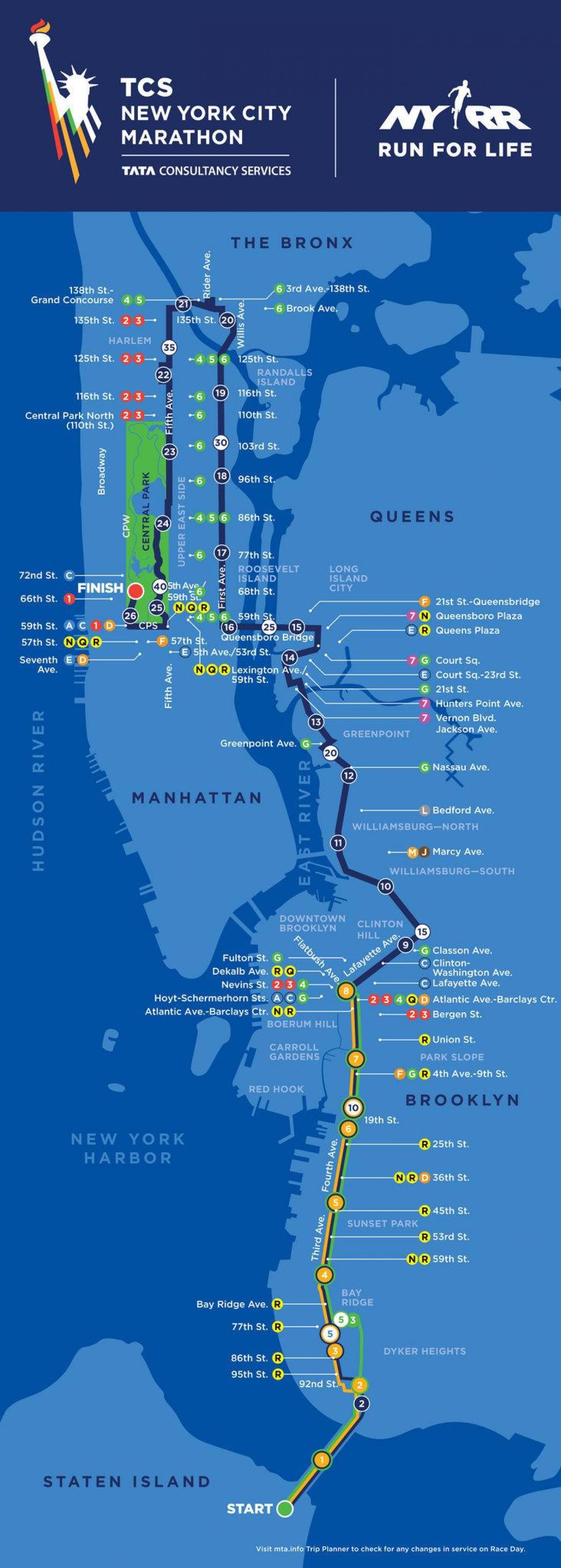 New York marathon map