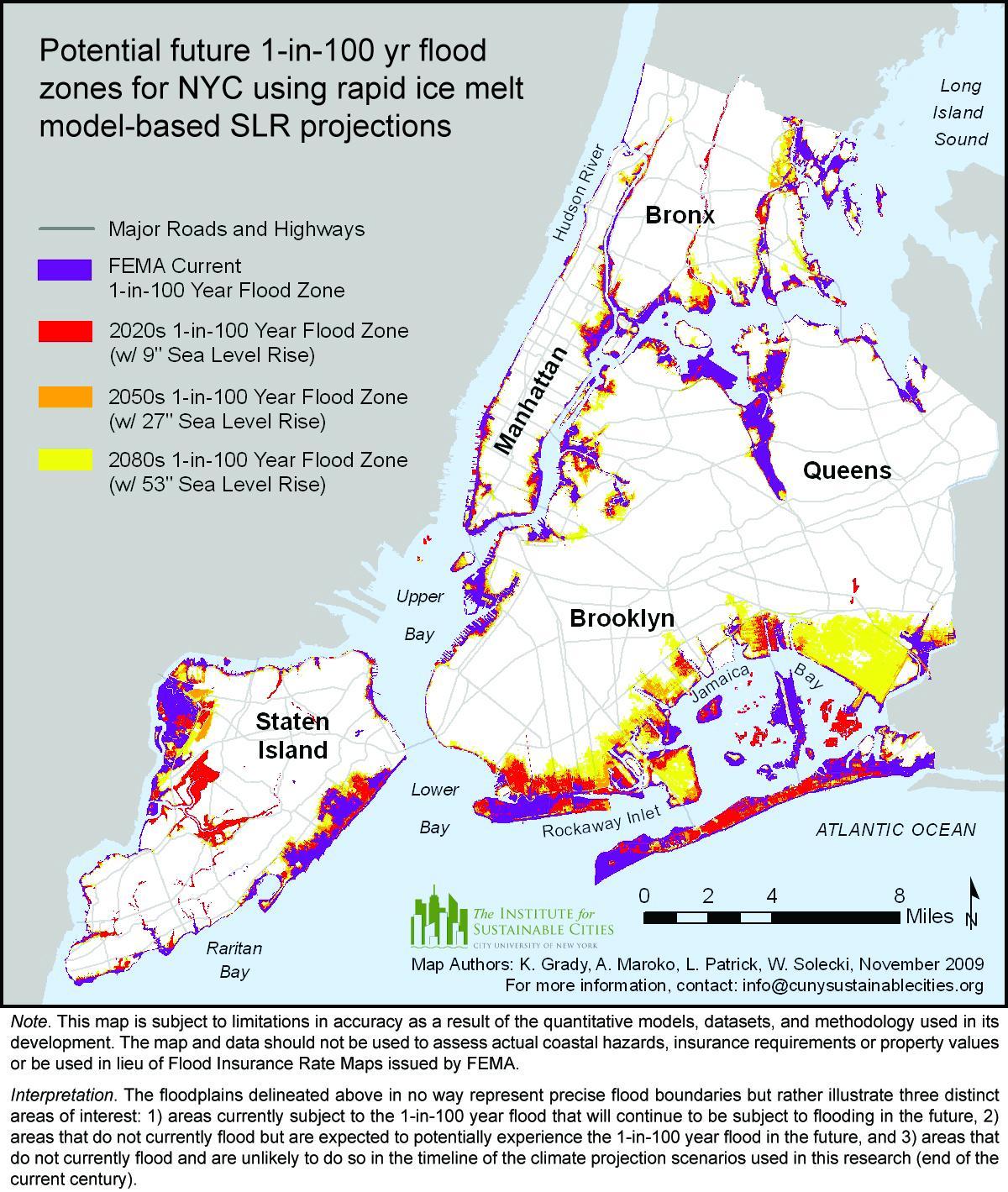 sea level rise map New York