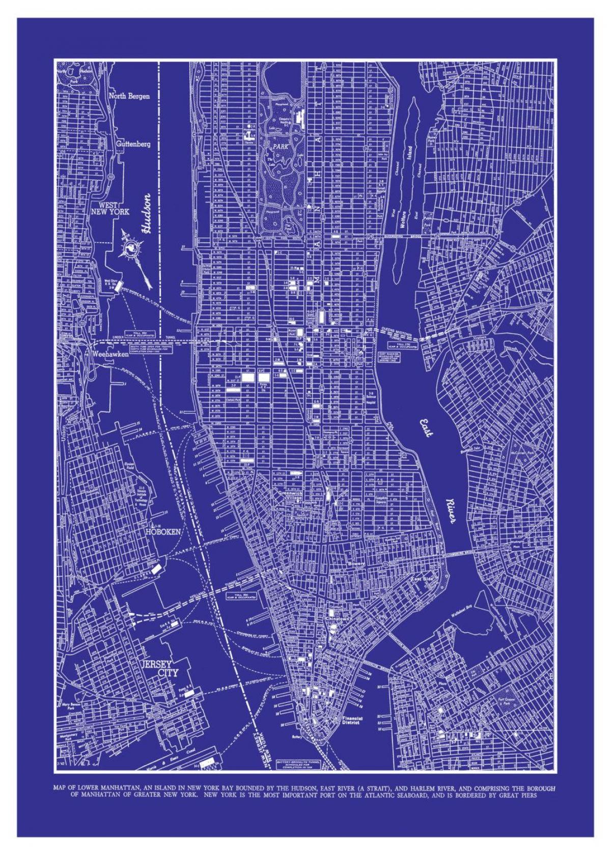 NYC street map poster - New York City street map poster (New York - USA)