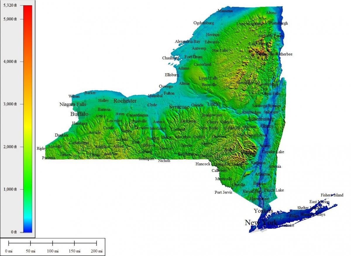 map of NYC topographic
