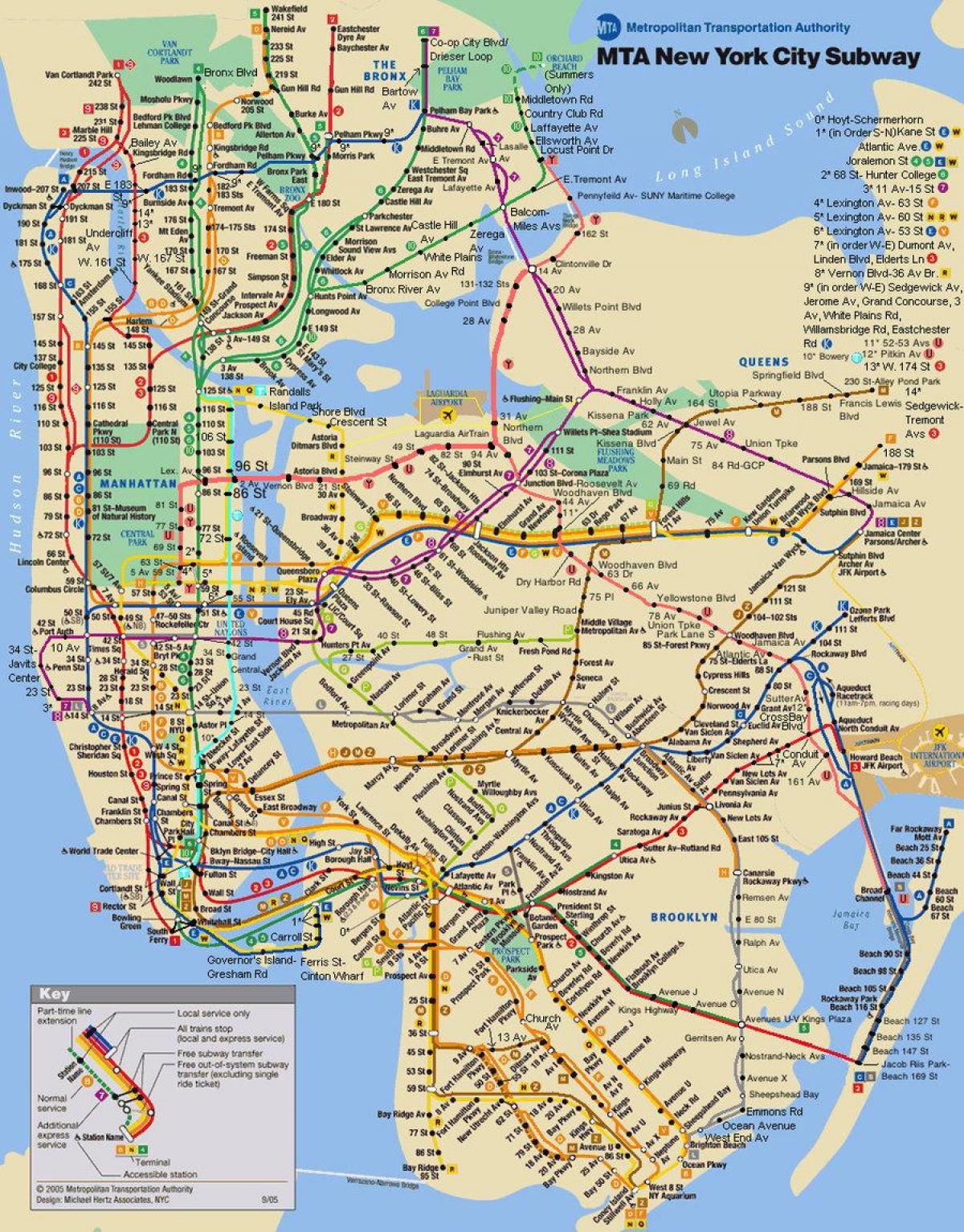 NYC transit map MTA transit map (New York USA)