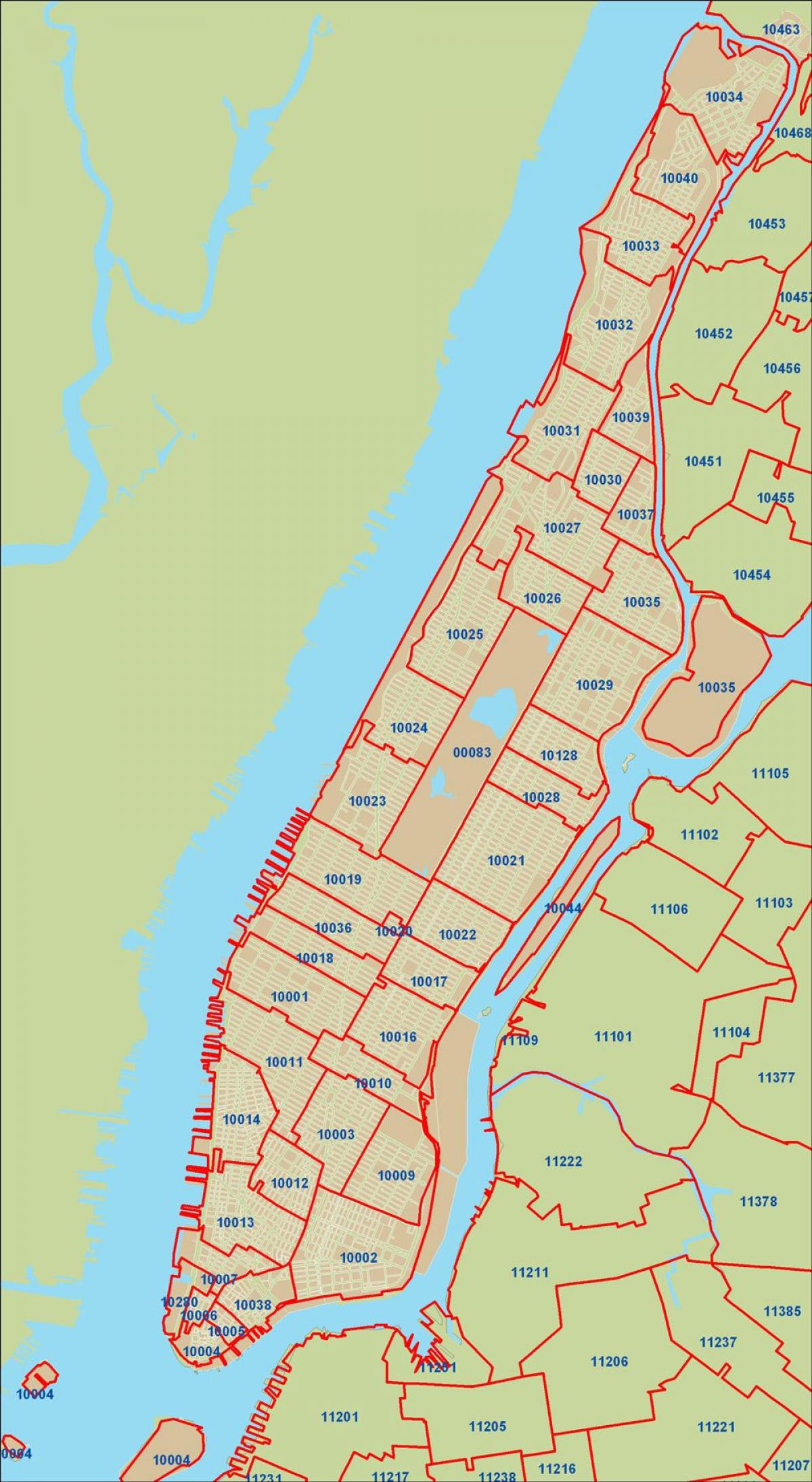 map of NYC zip code