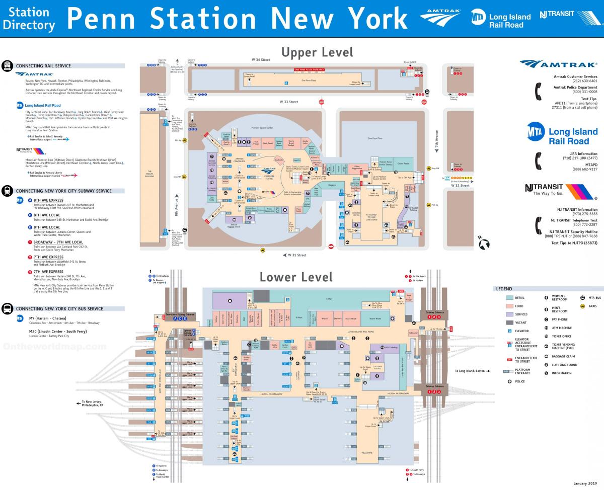 map of Penn station NYC