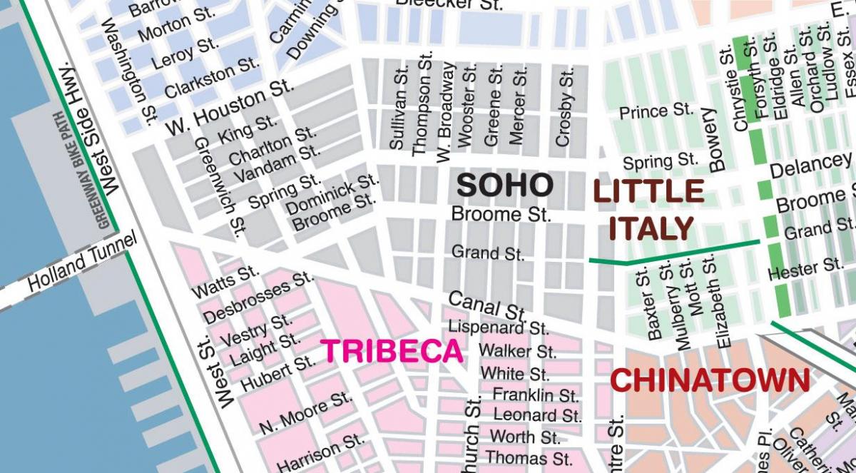 Soho NYC map Soho New York map (New York USA)