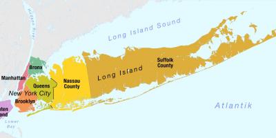Map of New York City including long island