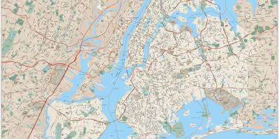 Detailed map of New York City