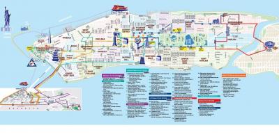 New York hop on hop off bus map - NYC hop on hop off bus map (New York ...