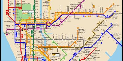 New York subway station map - Subway station map NYC (New York - USA)