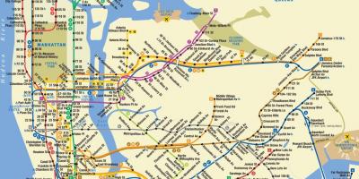 New York train map - Ny MTA train map (New York - USA)