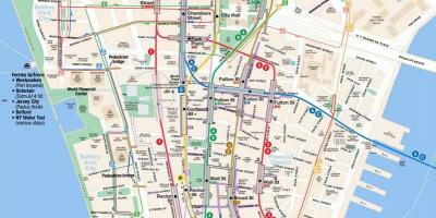 NYC bus tour map - New York bus tour map (New York - USA)